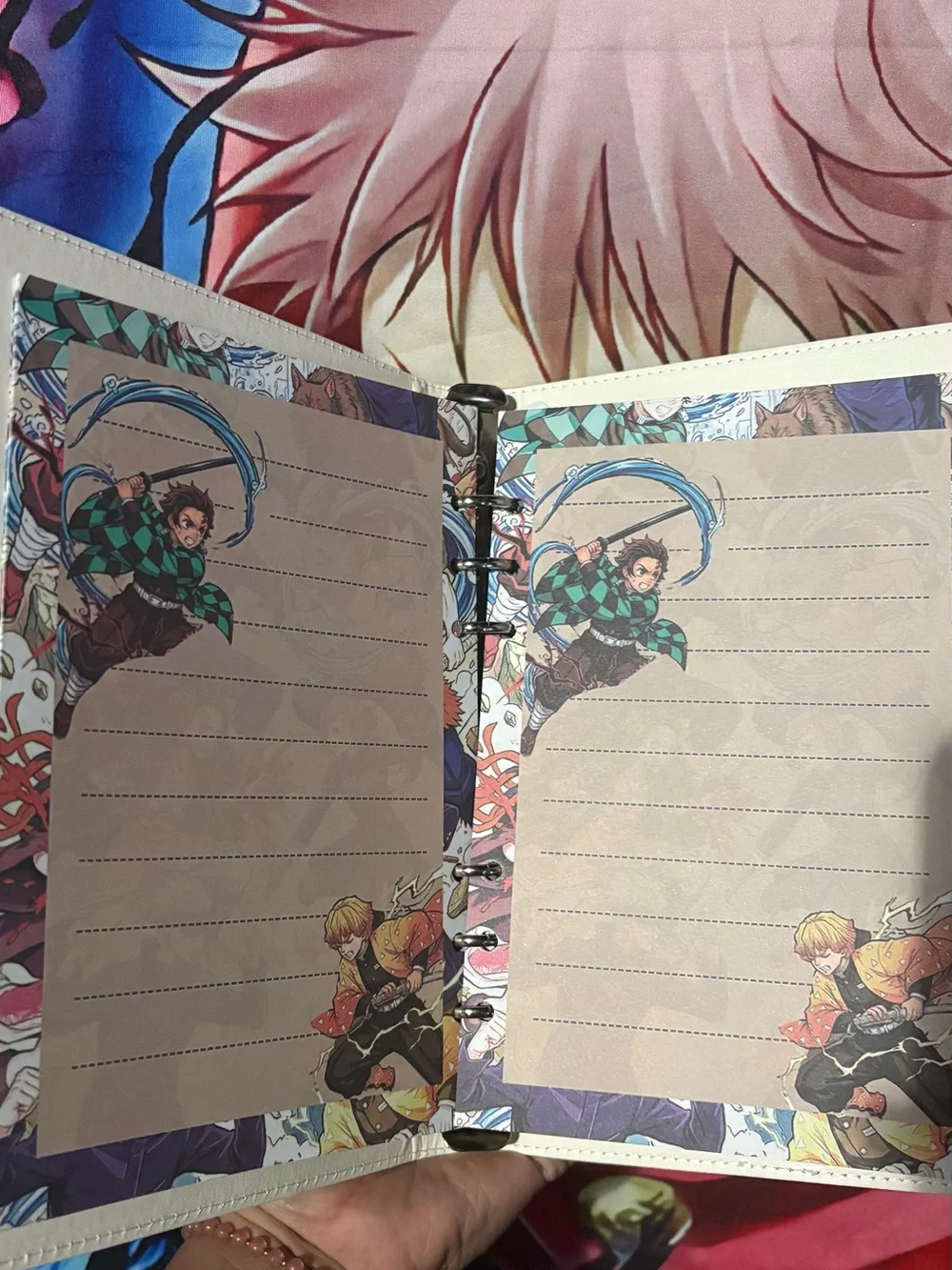Limited edition a5 Anime Binder Demon Slayer & Jujetsu Kaisen magnetic closure